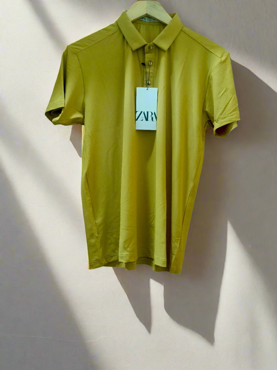 Zara Classic Polo Shirt - Mustard Yellow