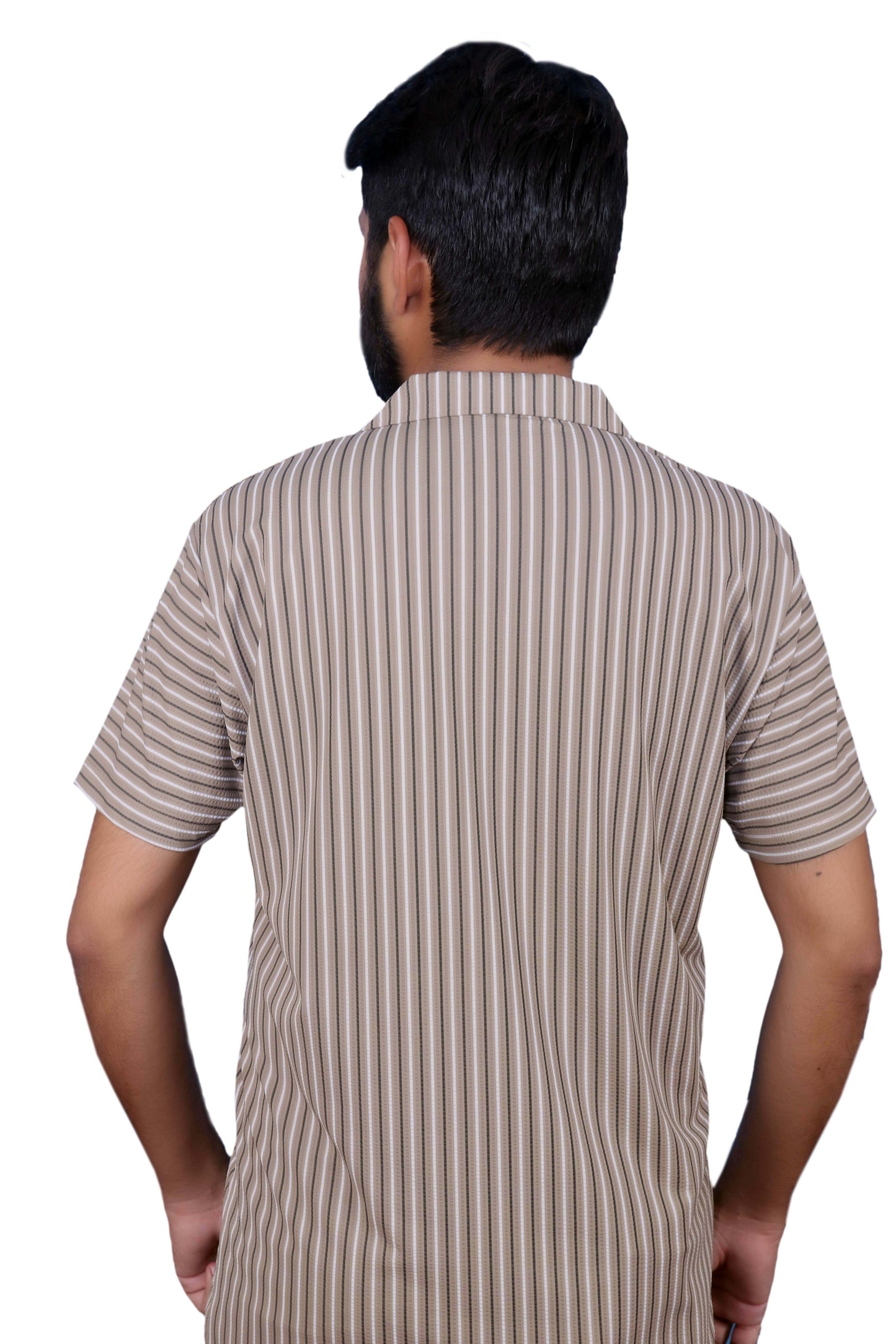 Short-sleeved Polo Johnny Collar Shirt Brown