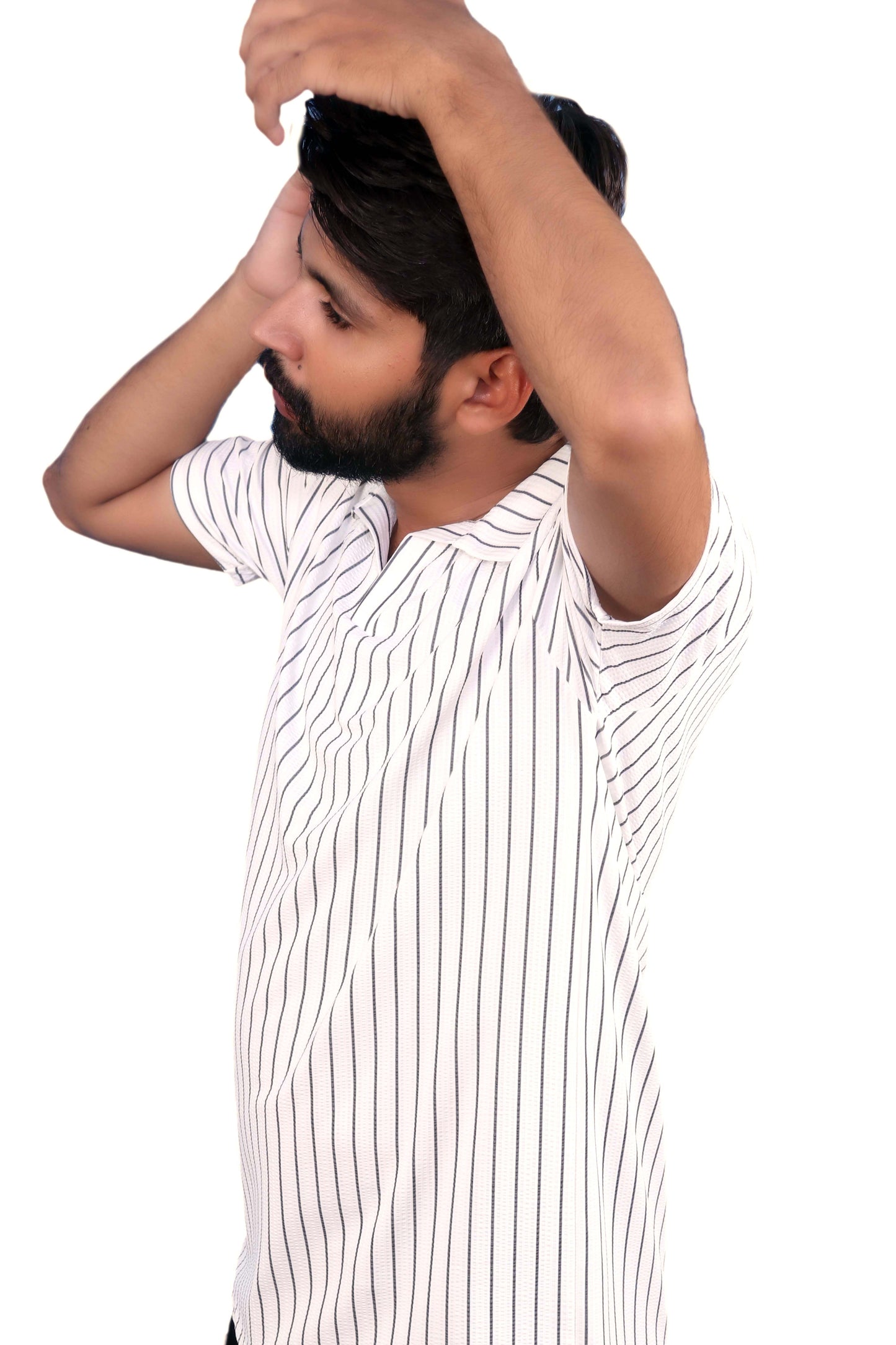 Short-sleeved Polo Johnny Collar Shirt White