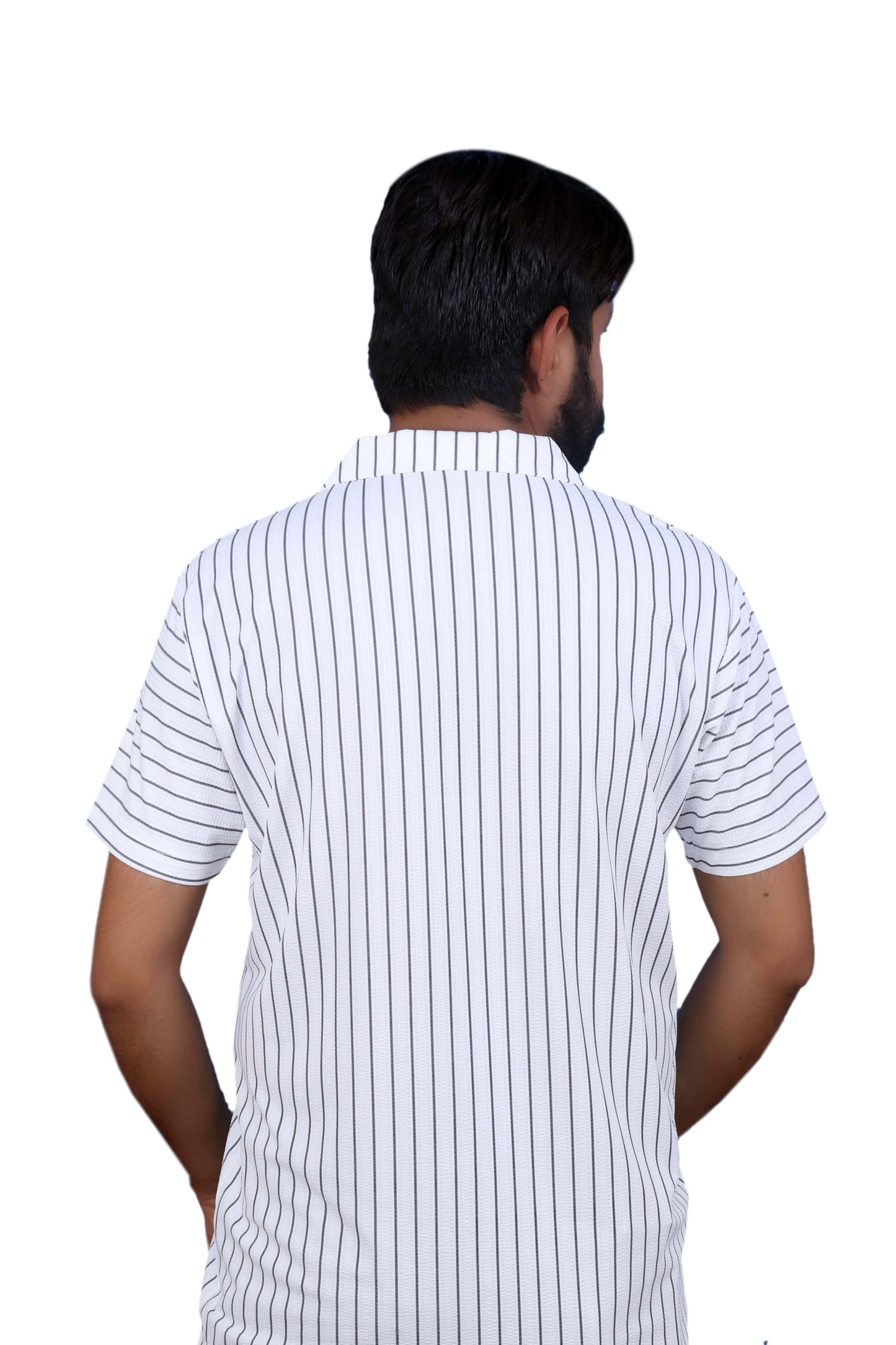 Short-sleeved Polo Johnny Collar Shirt White