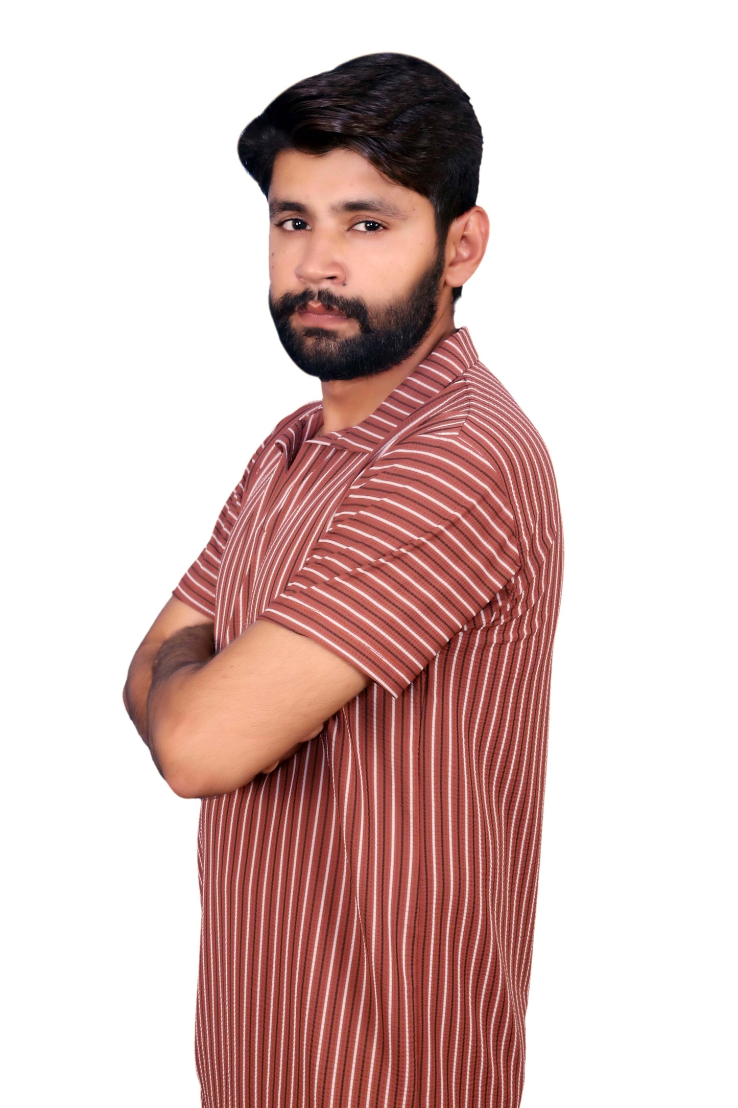 Short-sleeved Polo Johnny Collar Shirt Red