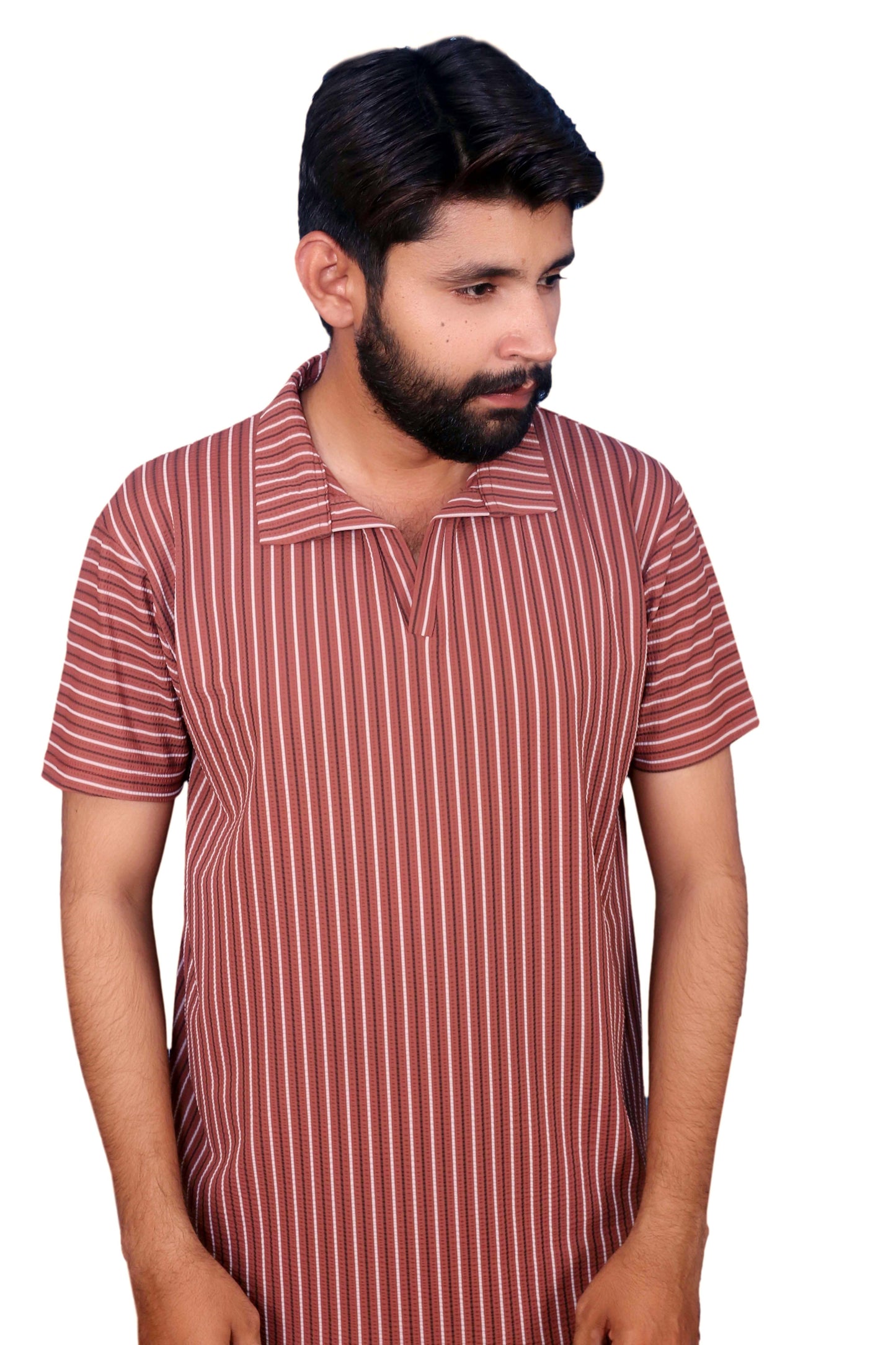 Short-sleeved Polo Johnny Collar Shirt Red